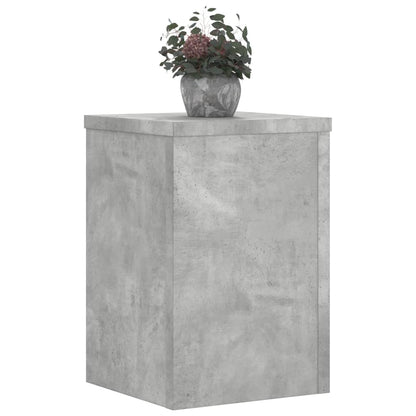 Plantenstandaards 2 st 20x20x30 cm bewerkt hout betongrijs