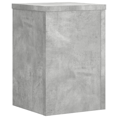 Plantenstandaards 2 st 20x20x30 cm bewerkt hout betongrijs