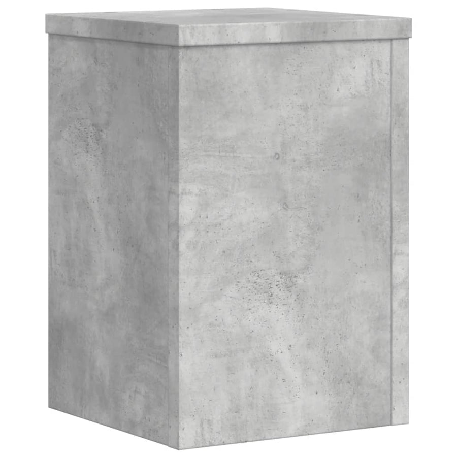 Plantenstandaards 2 st 20x20x30 cm bewerkt hout betongrijs