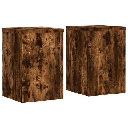 Plantenstandaards Bewerkt Hout 20 x 20 x 30 cm Gerookt eiken