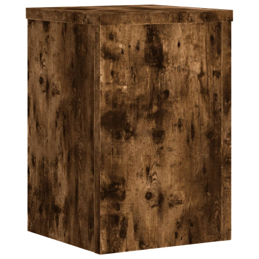 Plantenstandaards Bewerkt Hout 20 x 20 x 30 cm Gerookt eiken