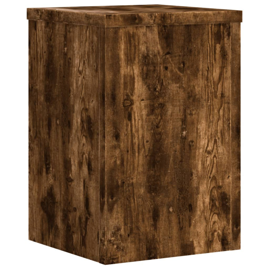 Plantenstandaards Bewerkt Hout 20 x 20 x 30 cm Gerookt eiken
