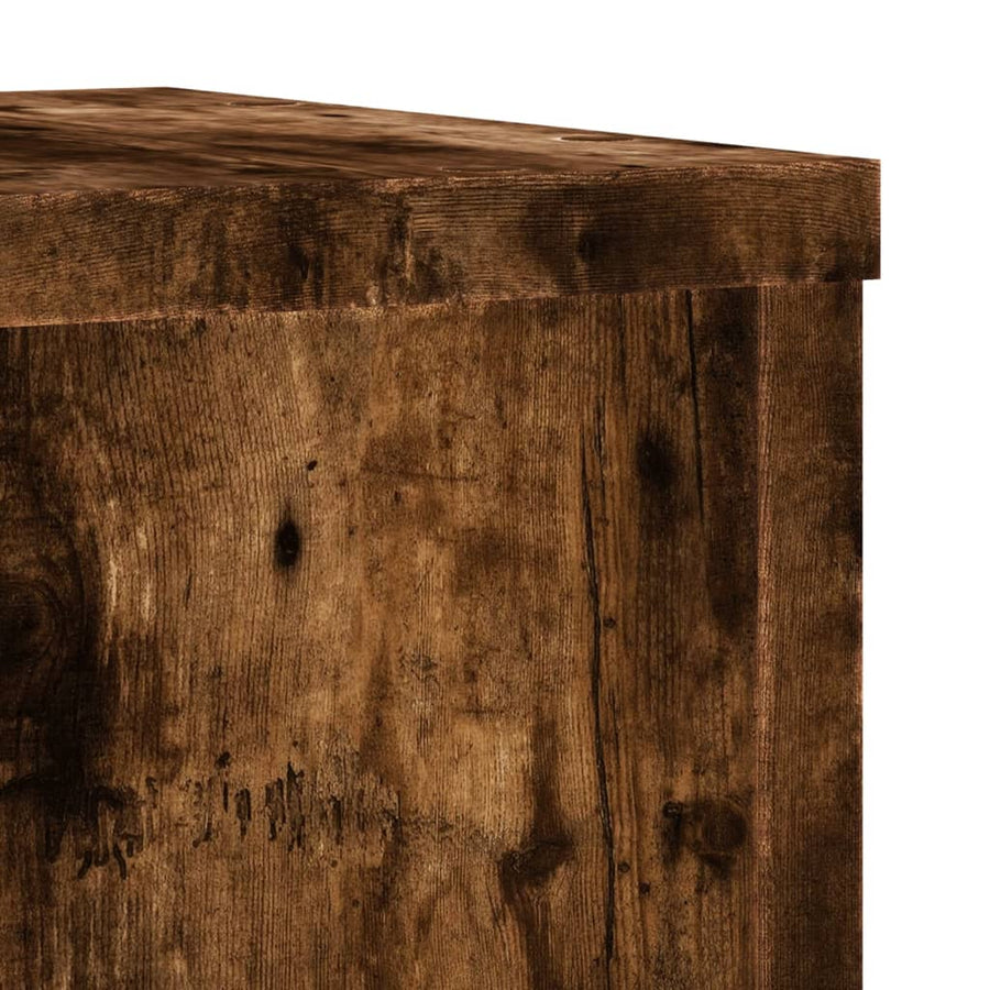 Plantenstandaards Bewerkt Hout 20 x 20 x 30 cm Gerookt eiken