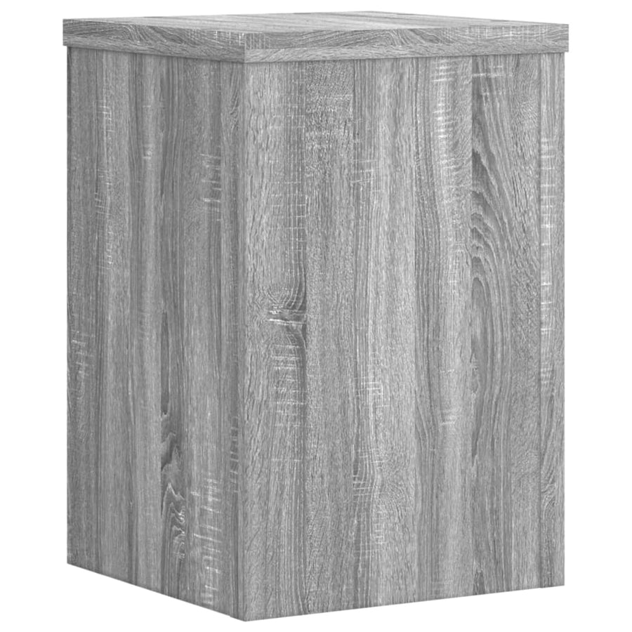 Plantenstandaards 2 st 20x20x30 cm bewerkt hout grijs sonoma