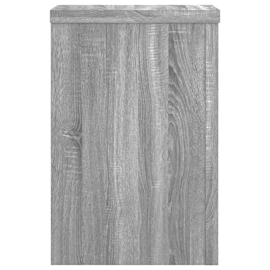 Plantenstandaards 2 st 20x20x30 cm bewerkt hout grijs sonoma