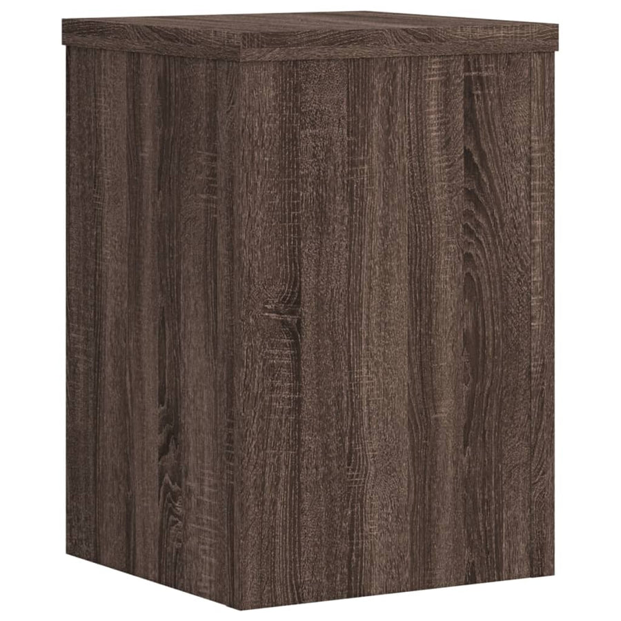 Plantenstandaards 2 st 20x20x30 cm bewerkt hout bruin eiken