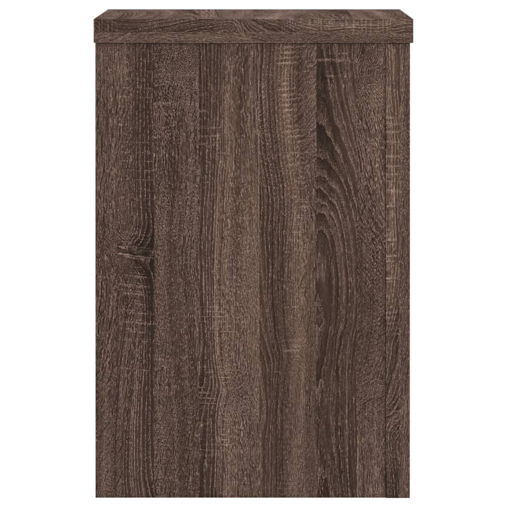 Plantenstandaards 2 st 20x20x30 cm bewerkt hout bruin eiken