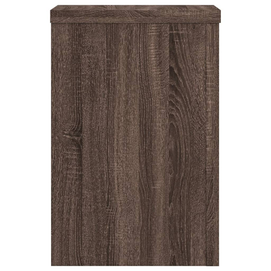 Plantenstandaards 2 st 20x20x30 cm bewerkt hout bruin eiken
