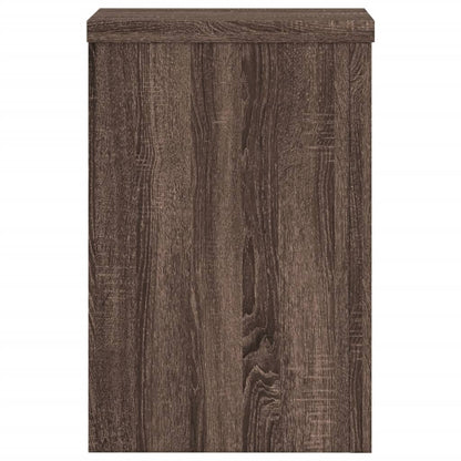 Plantenstandaards 2 st 20x20x30 cm bewerkt hout bruin eiken