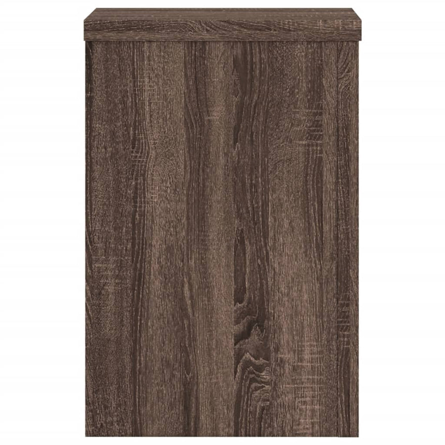 Plantenstandaards 2 st 20x20x30 cm bewerkt hout bruin eiken