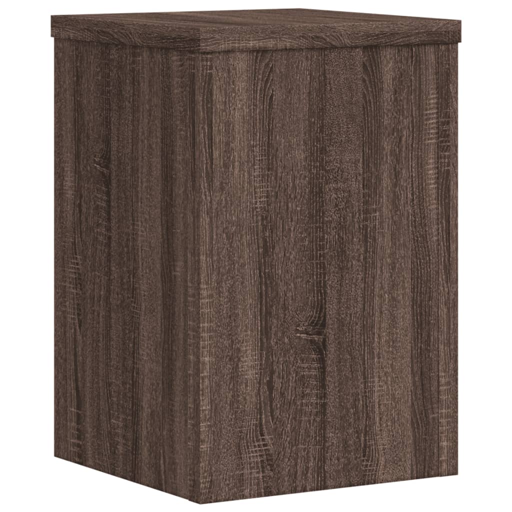 Plantenstandaards 2 st 20x20x30 cm bewerkt hout bruin eiken