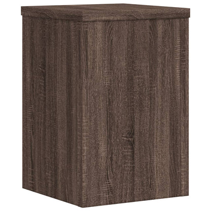 Plantenstandaards 2 st 20x20x30 cm bewerkt hout bruin eiken