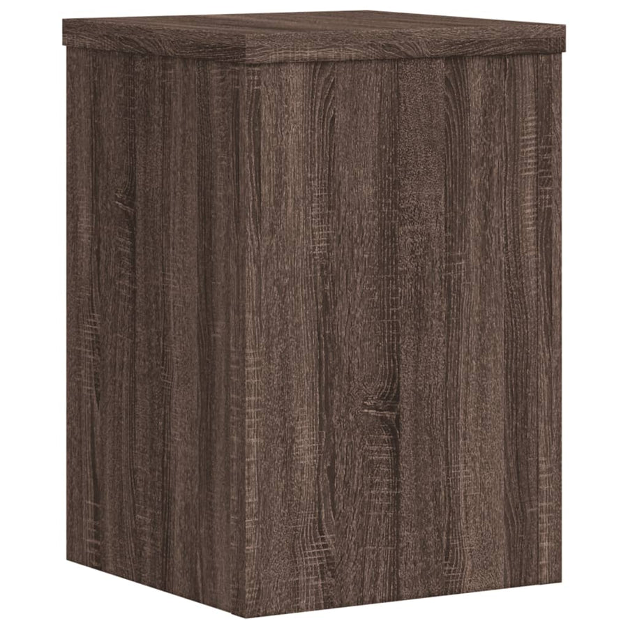 Plantenstandaards 2 st 20x20x30 cm bewerkt hout bruin eiken