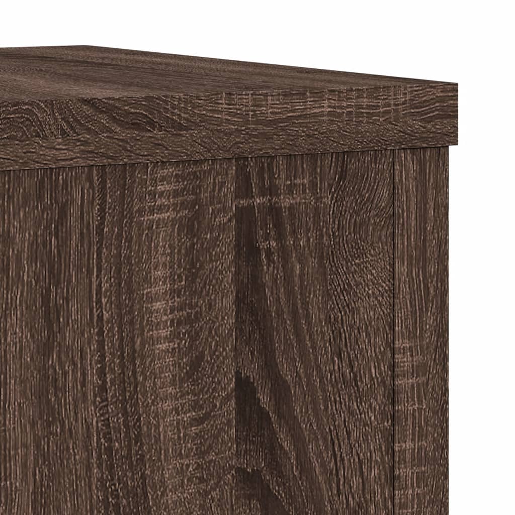 Plantenstandaards 2 st 20x20x30 cm bewerkt hout bruin eiken