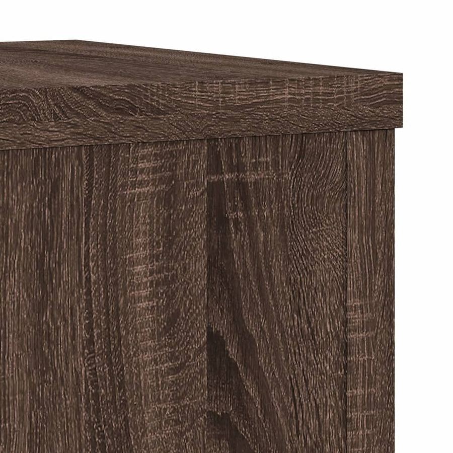 Plantenstandaards 2 st 20x20x30 cm bewerkt hout bruin eiken