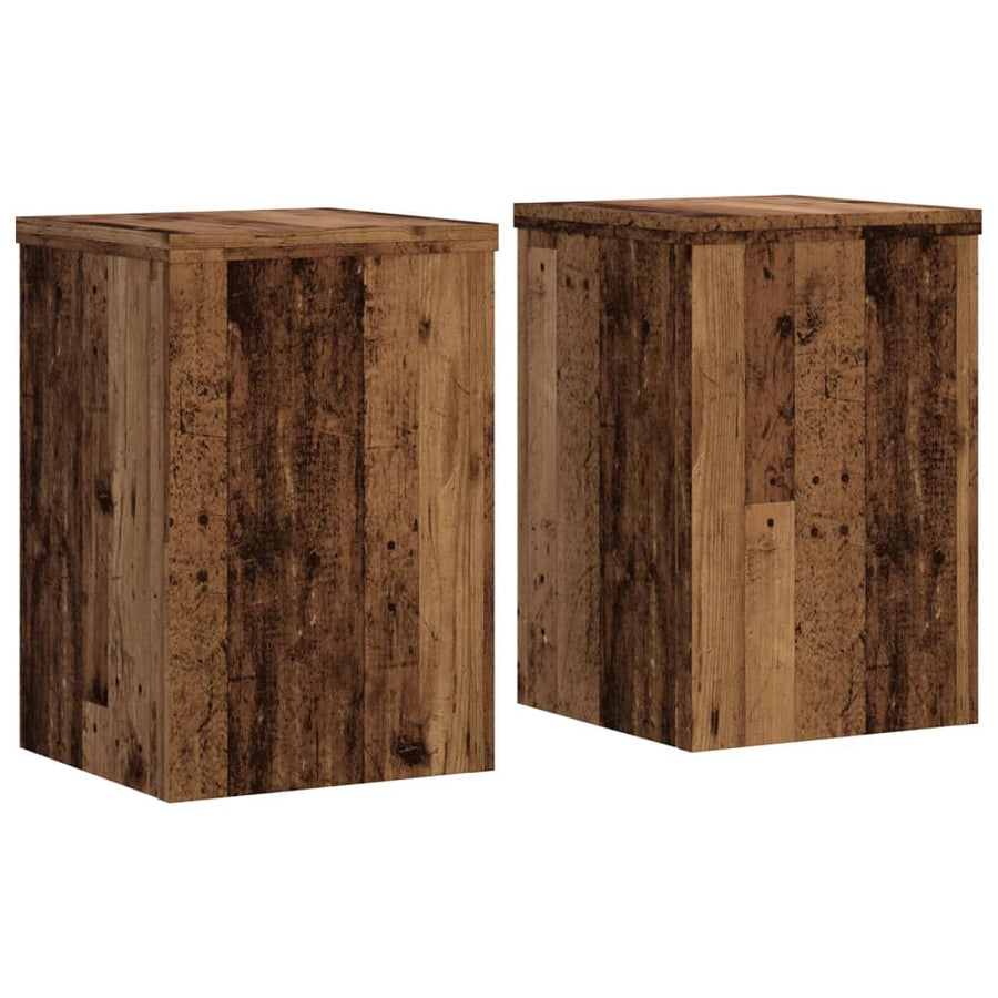 Plantenstandaards Bewerkt Hout Kleurig 20 x 20 x 30 cm Oud hout