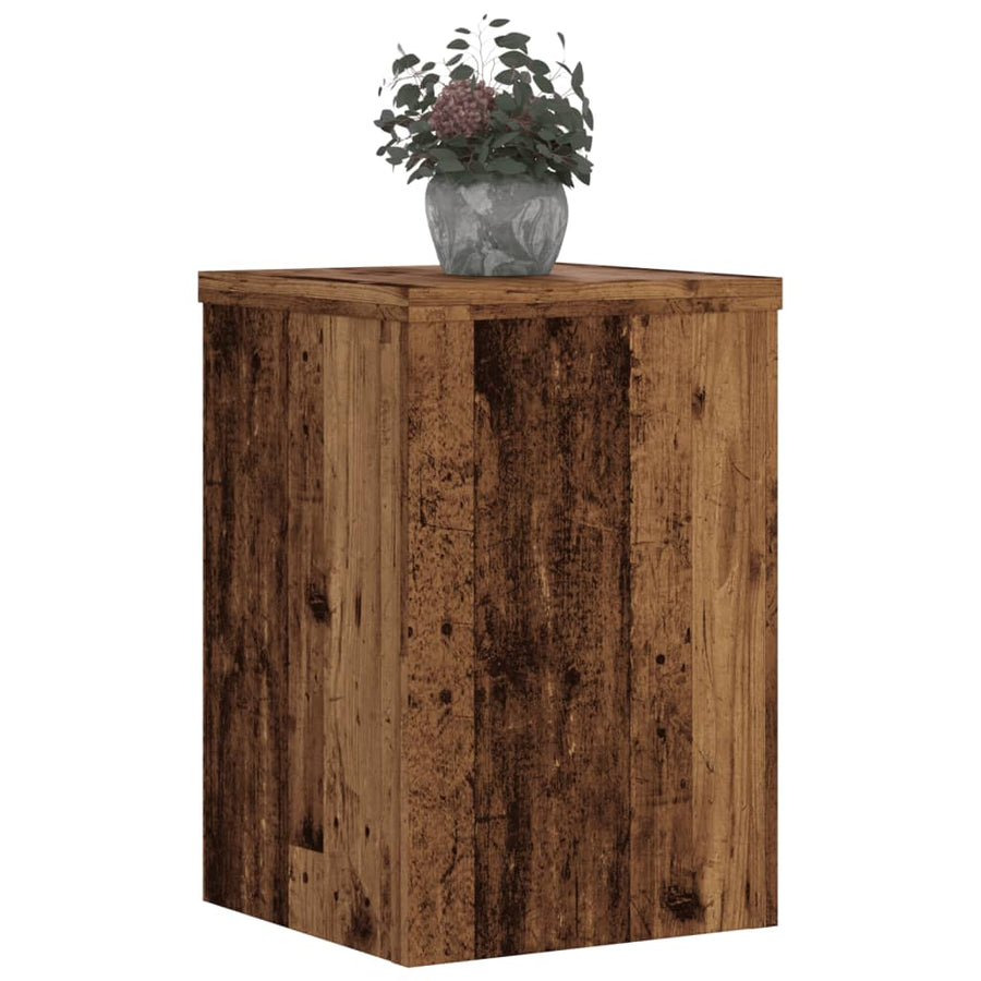 Plantenstandaards Bewerkt Hout Kleurig 20 x 20 x 30 cm Oud hout