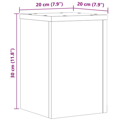 Plantenstandaards Bewerkt Hout Kleurig 20 x 20 x 30 cm Oud hout