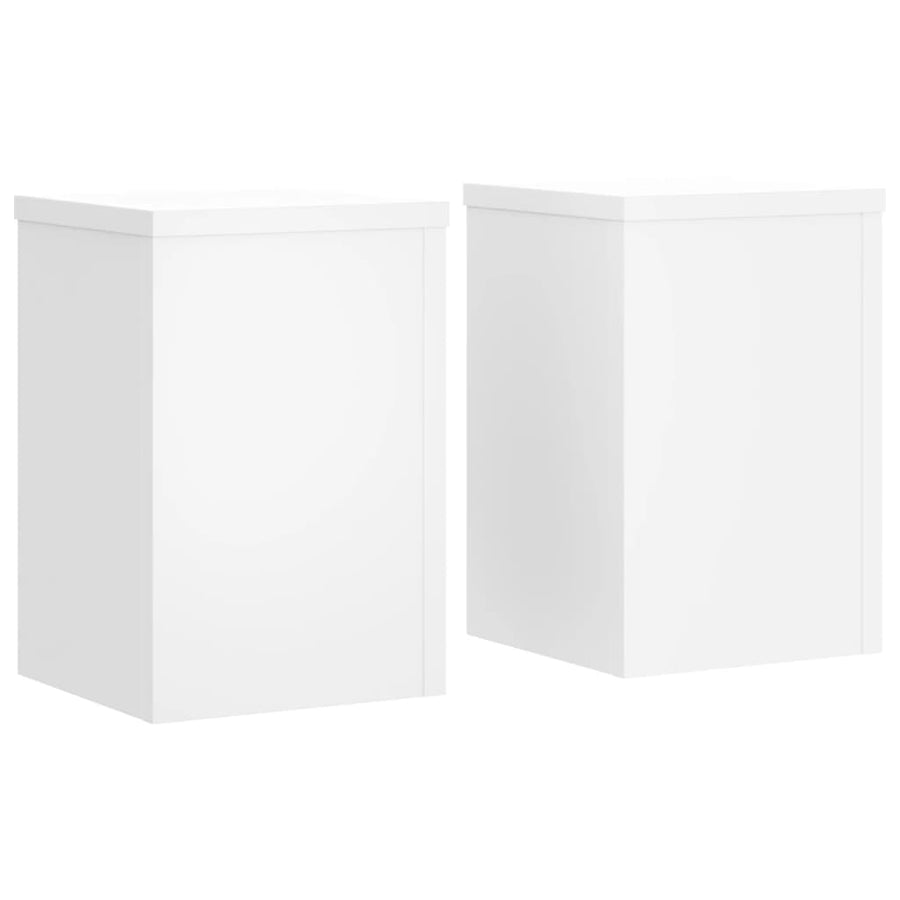 Plantenstandaards 2 st 25x25x35 cm bewerkt hout wit