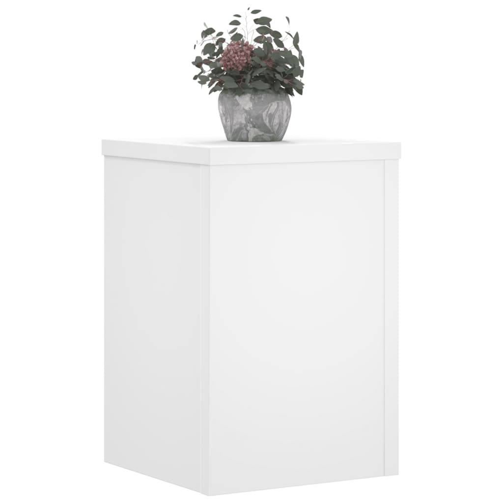 Plantenstandaards 2 st 25x25x35 cm bewerkt hout wit