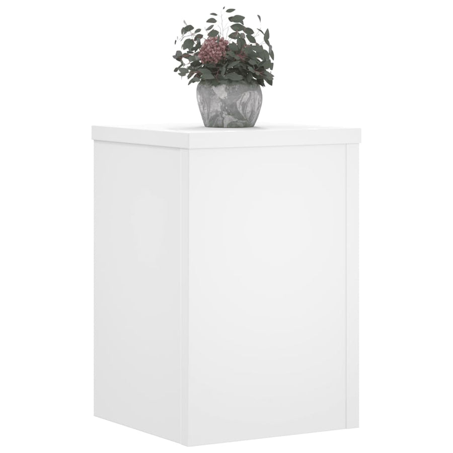 Plantenstandaards 2 st 25x25x35 cm bewerkt hout wit