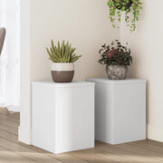 Plantenstandaard 2 st 25x25x35 cm bewerkt hout wit