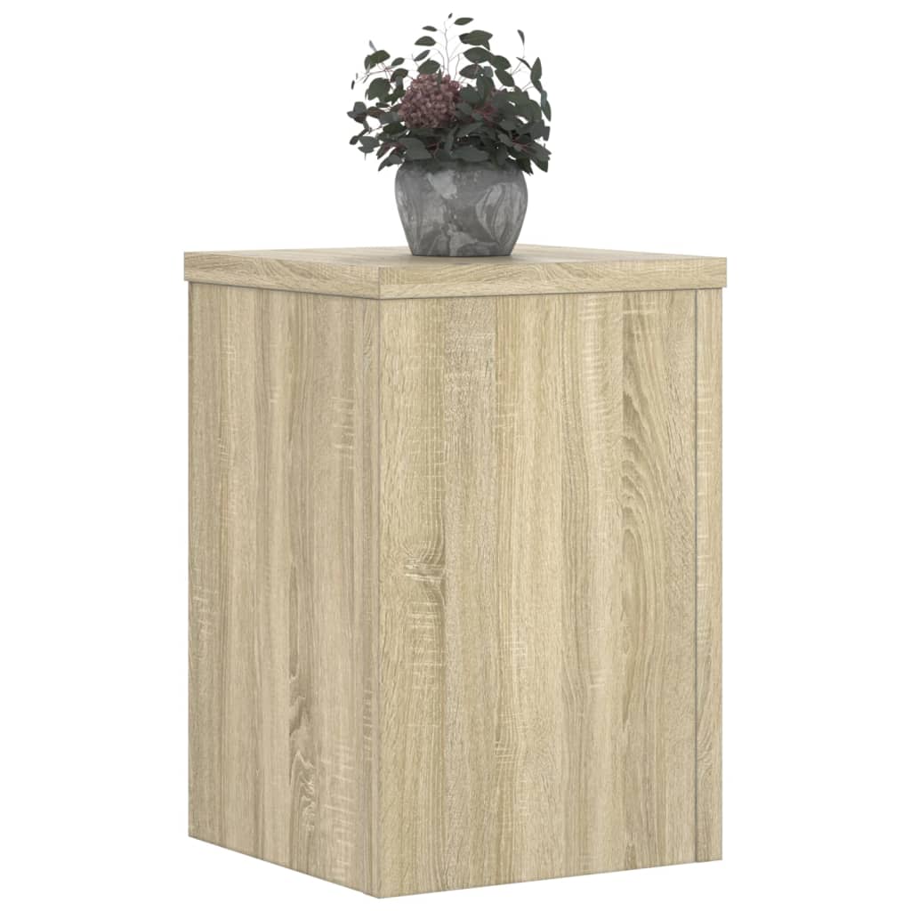 Plantenstandaards 2 st 25x25x35 cm bewerkt hout sonoma eiken