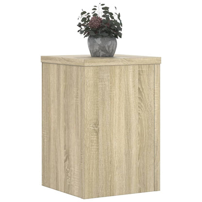 Plantenstandaards 2 st 25x25x35 cm bewerkt hout sonoma eiken