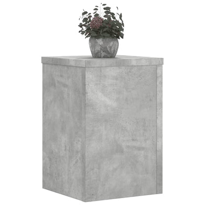 Plantenstandaards 2 st 25x25x35 cm bewerkt hout betongrijs