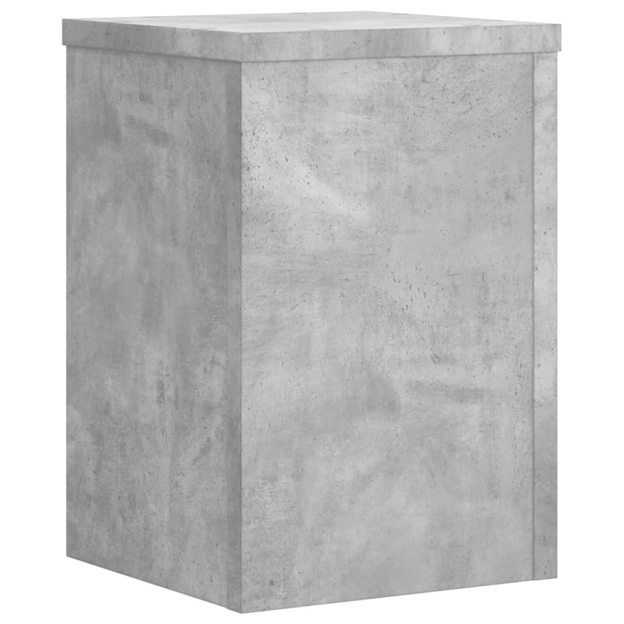 Plantenstandaards 2 st 25x25x35 cm bewerkt hout betongrijs