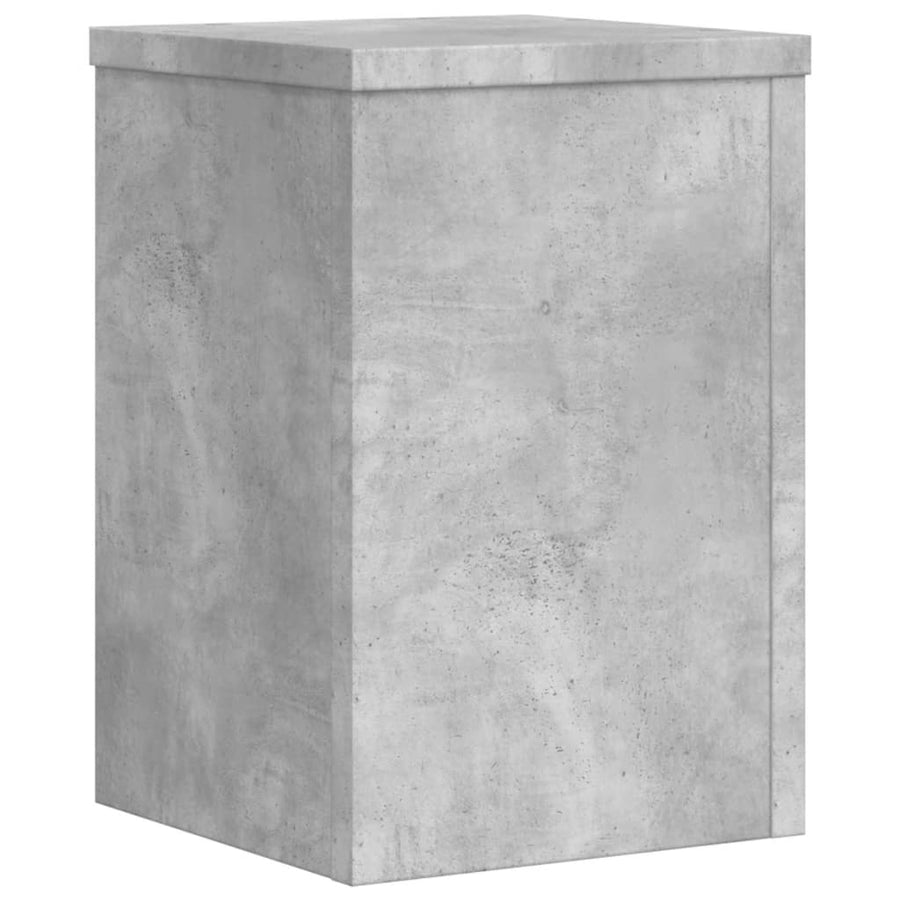 Plantenstandaards 2 st 25x25x35 cm bewerkt hout betongrijs