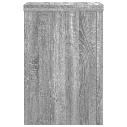 Plantenstandaards 2 st 25x25x35 cm bewerkt hout grijs sonoma
