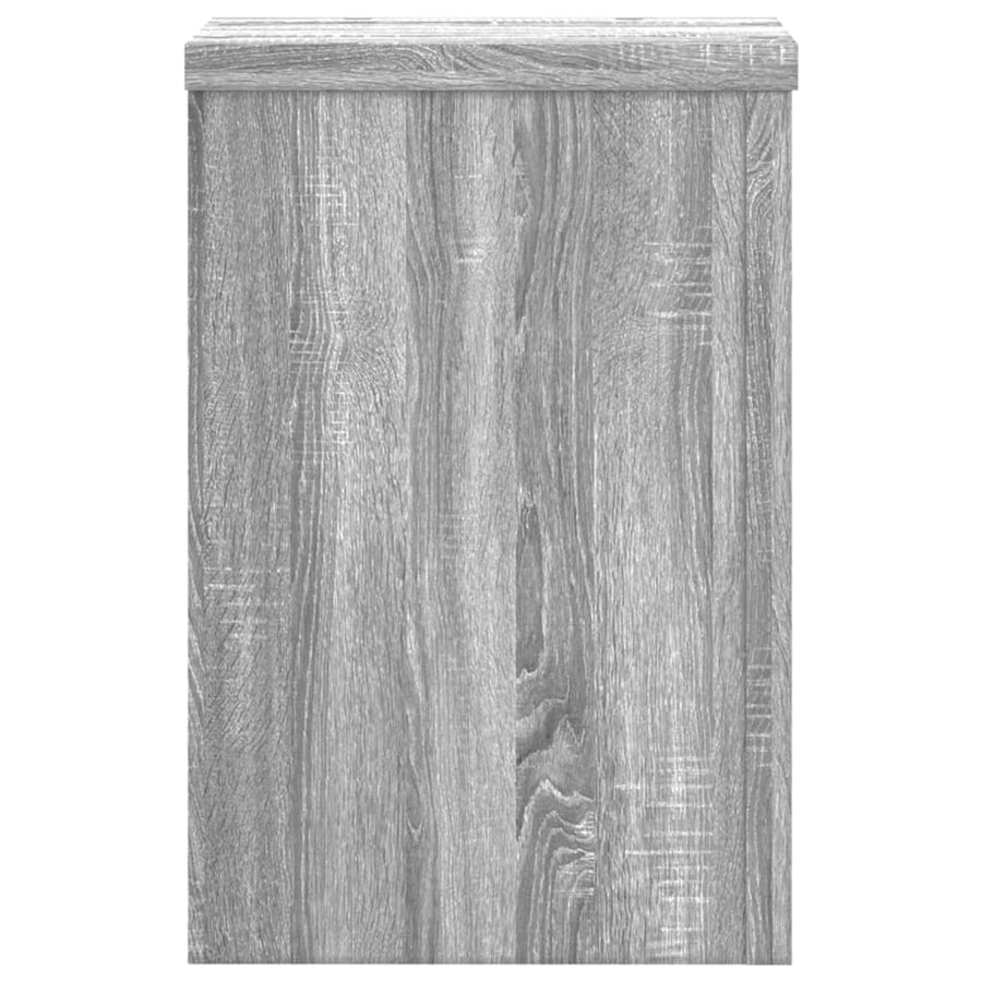 Plantenstandaards 2 st 25x25x35 cm bewerkt hout grijs sonoma