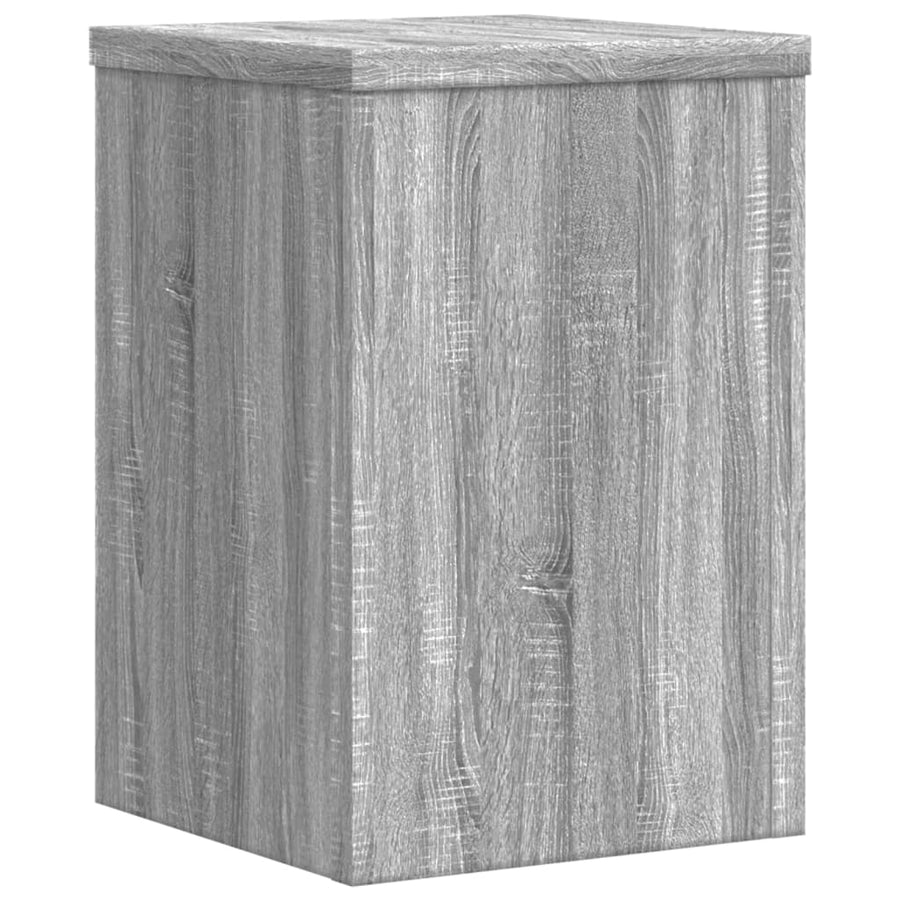 Plantenstandaards 2 st 25x25x35 cm bewerkt hout grijs sonoma