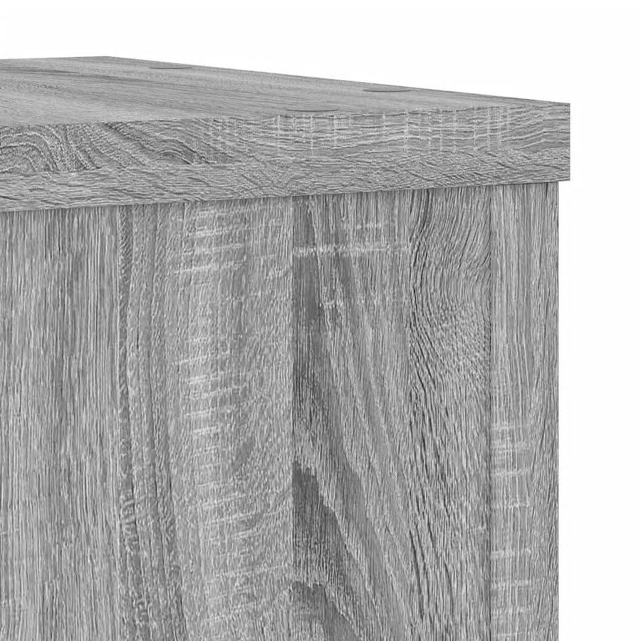 Plantenstandaards 2 st 25x25x35 cm bewerkt hout grijs sonoma