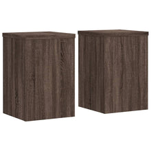 Plantenstandaards 2 st 25x25x35 cm bewerkt hout bruin eiken