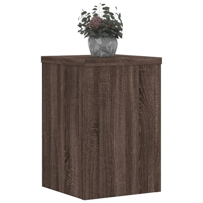 Plantenstandaards 2 st 25x25x35 cm bewerkt hout bruin eiken