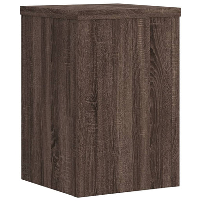 Plantenstandaards 2 st 25x25x35 cm bewerkt hout bruin eiken