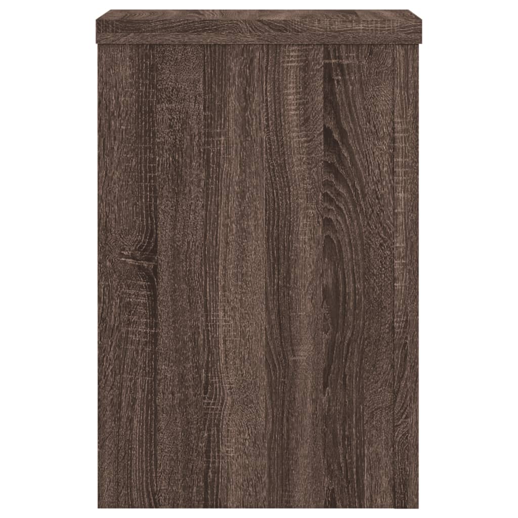 Plantenstandaards 2 st 25x25x35 cm bewerkt hout bruin eiken