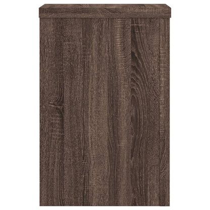 Plantenstandaards 2 st 25x25x35 cm bewerkt hout bruin eiken