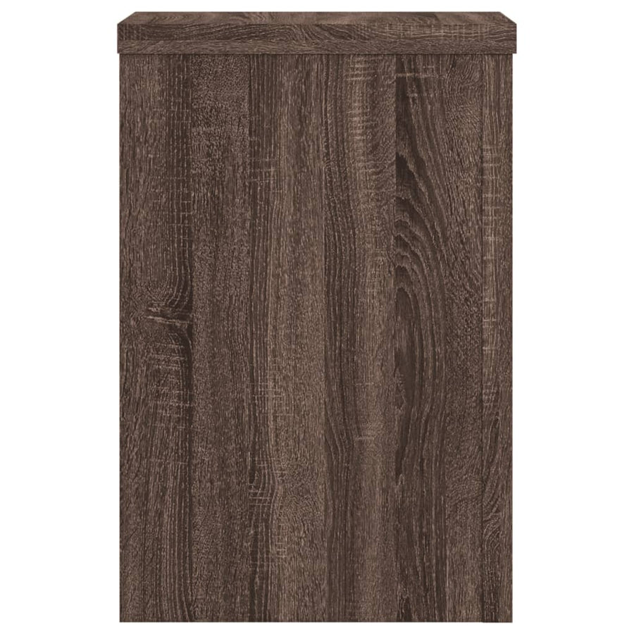Plantenstandaards 2 st 25x25x35 cm bewerkt hout bruin eiken