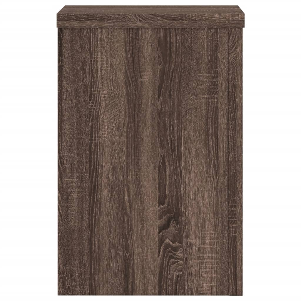 Plantenstandaards 2 st 25x25x35 cm bewerkt hout bruin eiken