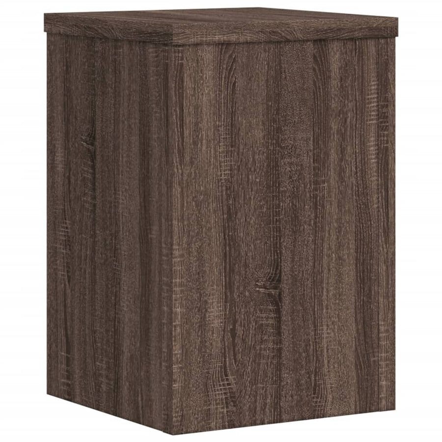 Plantenstandaards 2 st 25x25x35 cm bewerkt hout bruin eiken