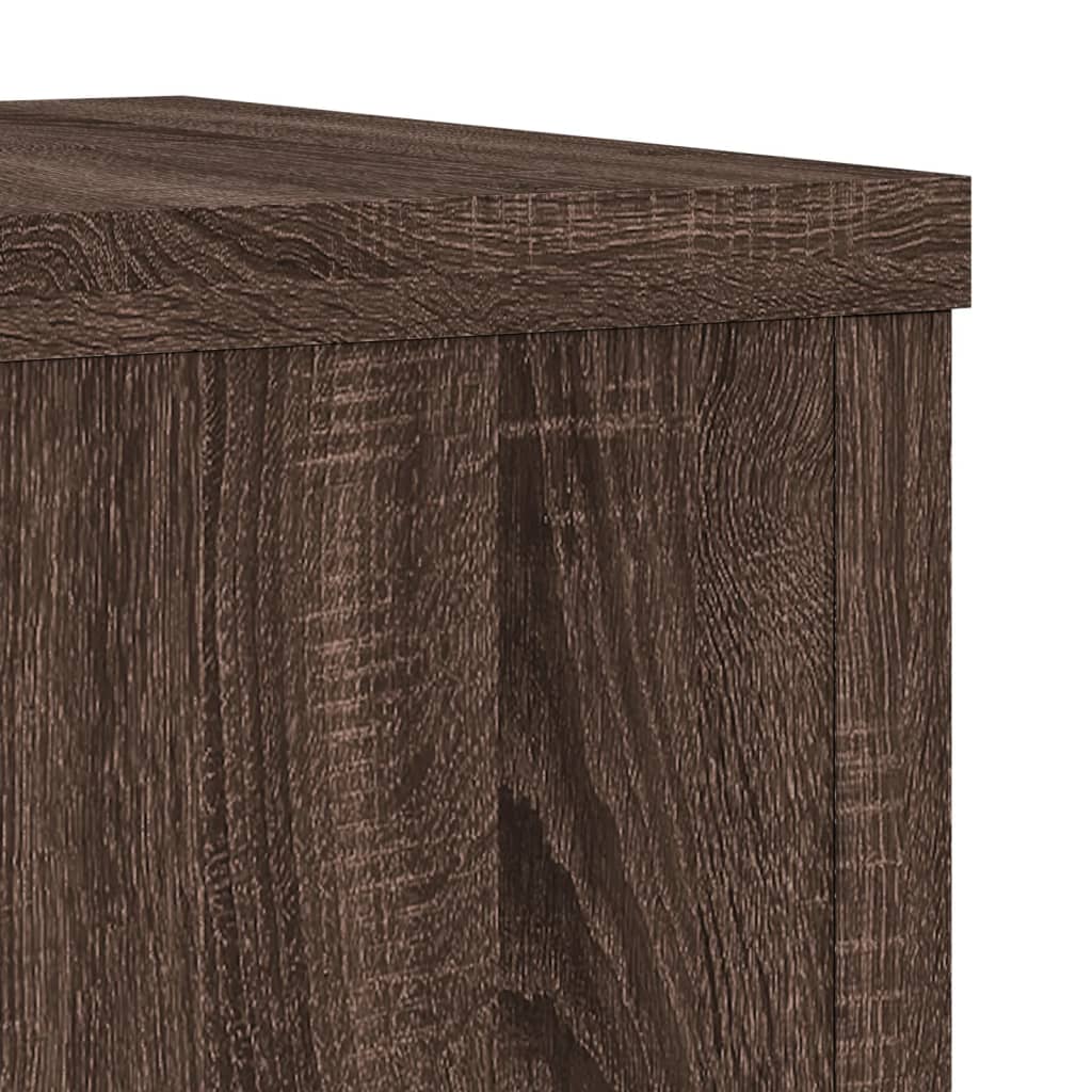 Plantenstandaards 2 st 25x25x35 cm bewerkt hout bruin eiken