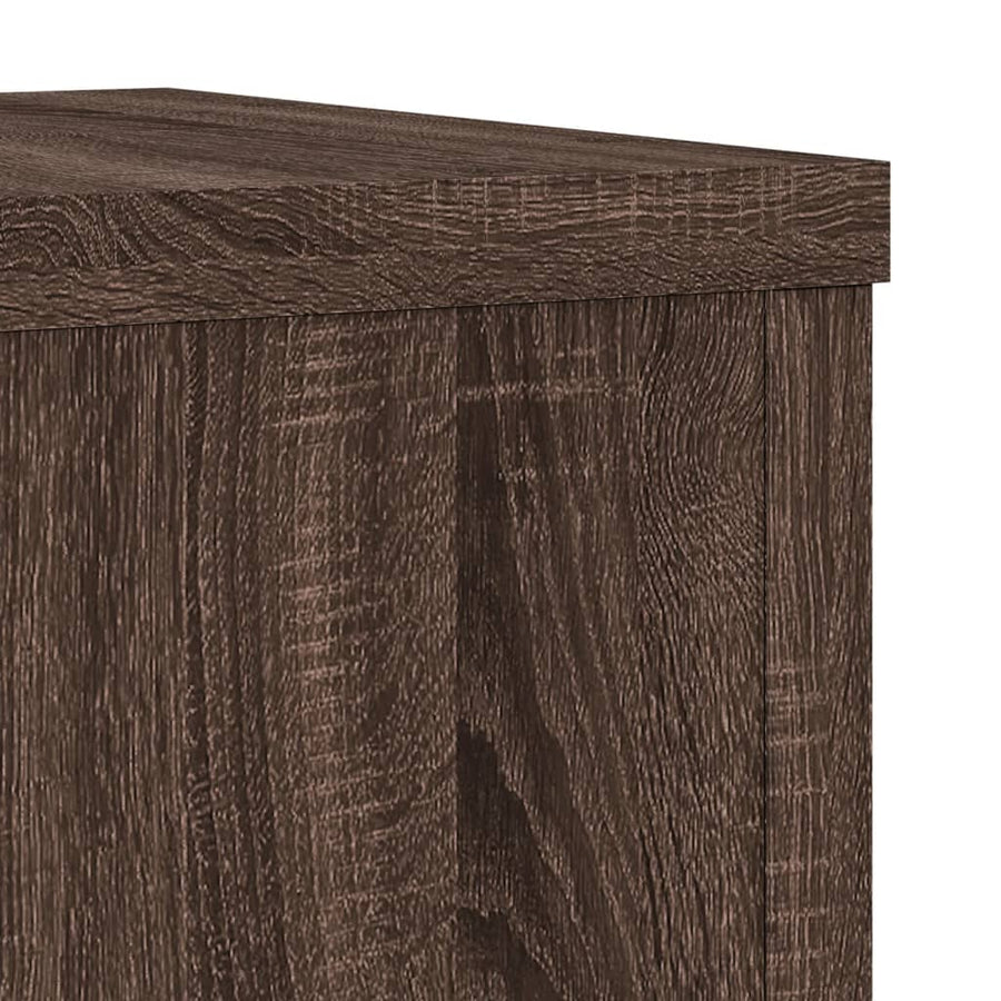 Plantenstandaards 2 st 25x25x35 cm bewerkt hout bruin eiken