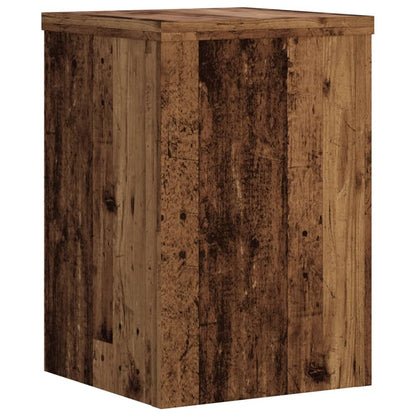 Plantenstandaards 2 st 25x25x35 cm bewerkt hout oud houtkleurig