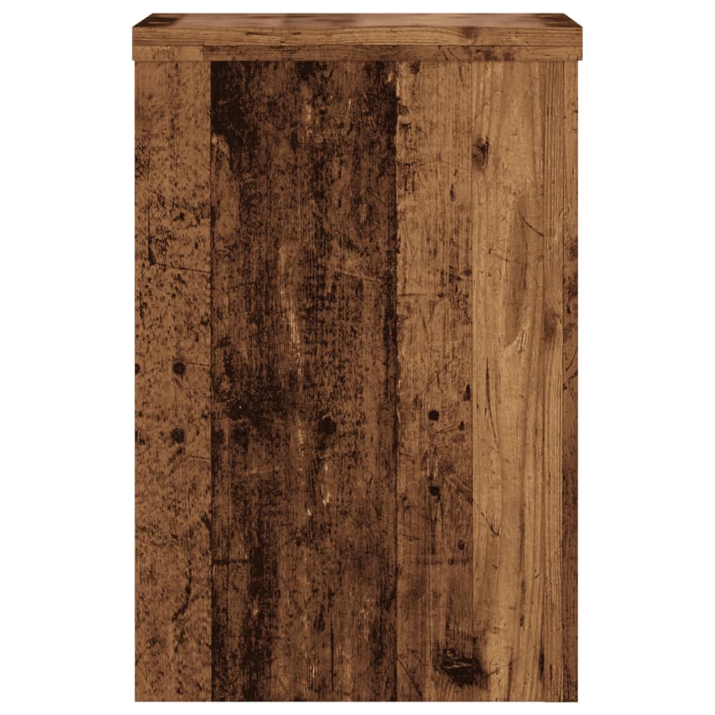 Plantenstandaards 2 st 25x25x35 cm bewerkt hout oud houtkleurig