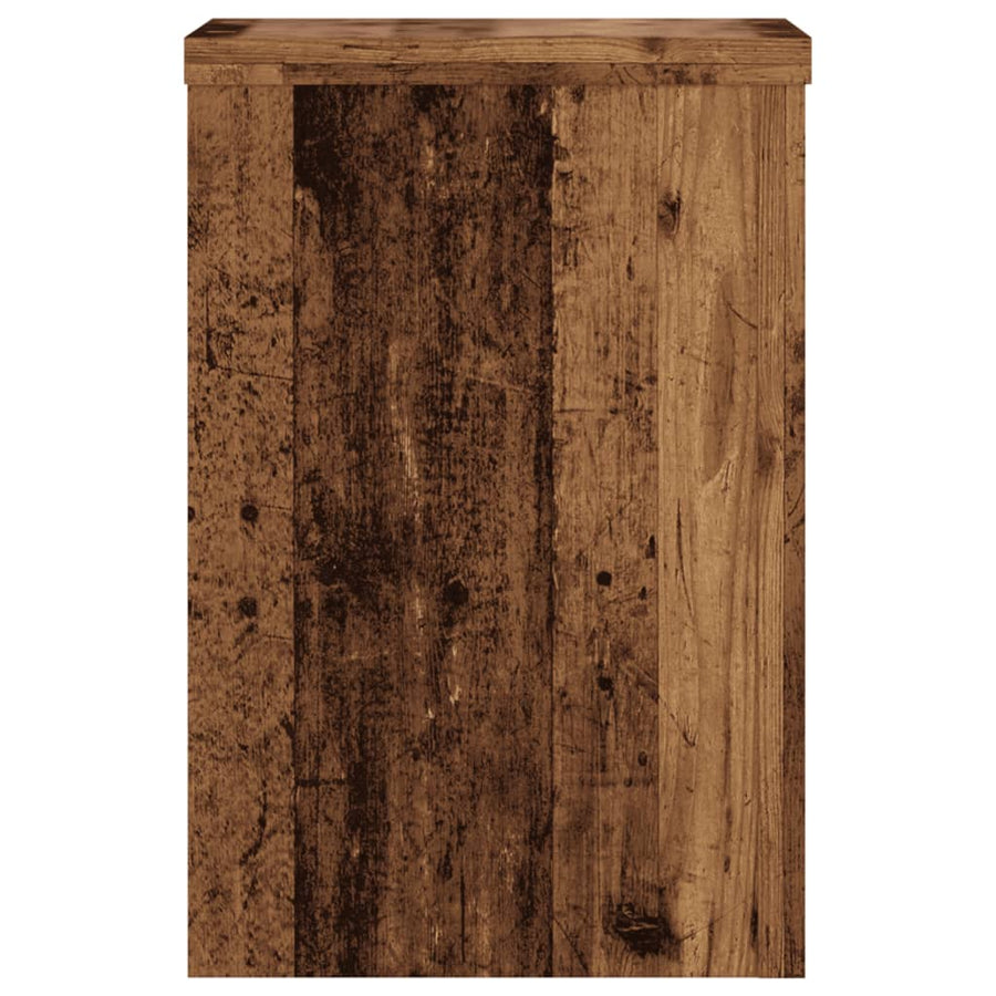 Plantenstandaards 2 st 25x25x35 cm bewerkt hout oud houtkleurig