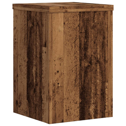 Plantenstandaards 2 st 25x25x35 cm bewerkt hout oud houtkleurig