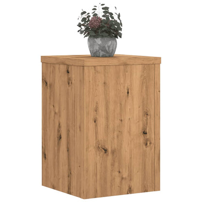 Plantenstandaards 2 st 25x25x35 cm hout artisanaal eiken